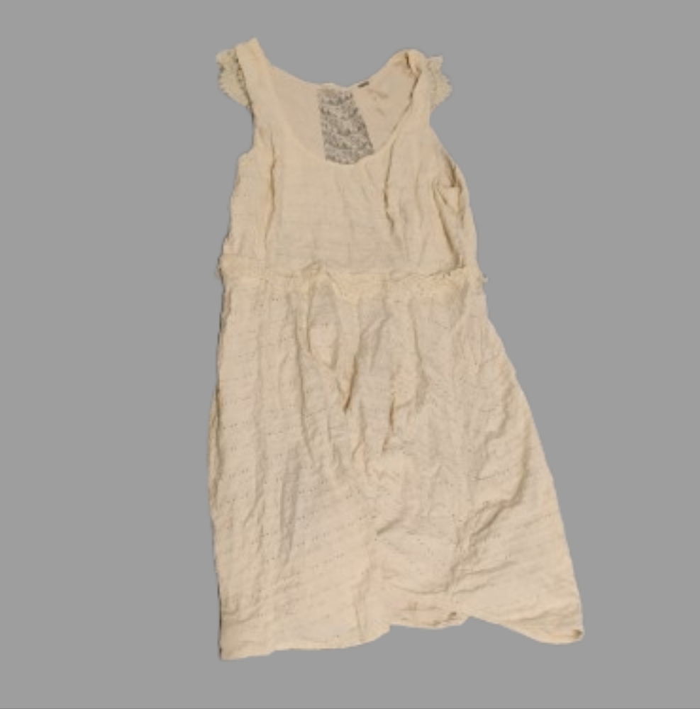 Free People Women's Textured Lace Back Panel Sleeveless Dress Sz L